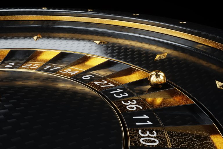 black gold roulette close up casino concept vegas creative template addiction 3d illustration 3d render