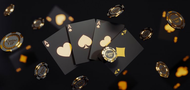 luxury casino golden chips cards poker chips falling premium photo